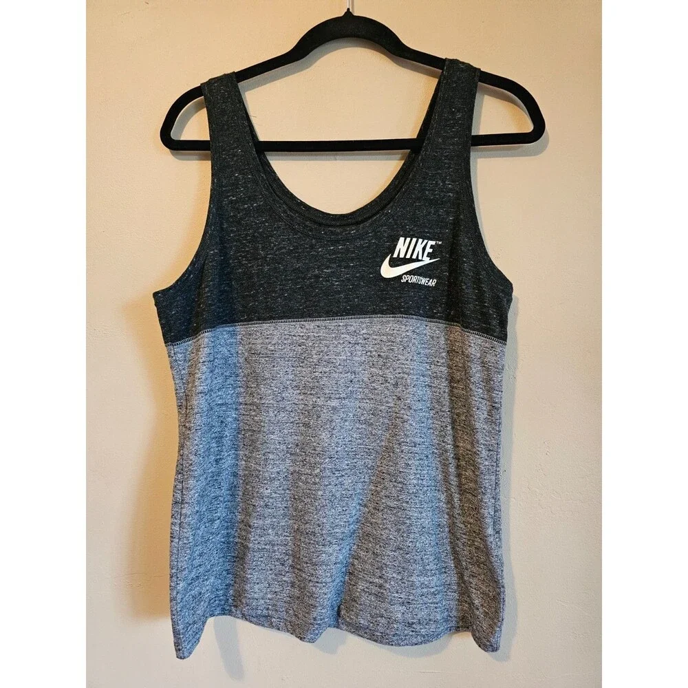 Nike Sportswear Sleeveless Colorblock Black/Gray Tank Top Women’s Size L